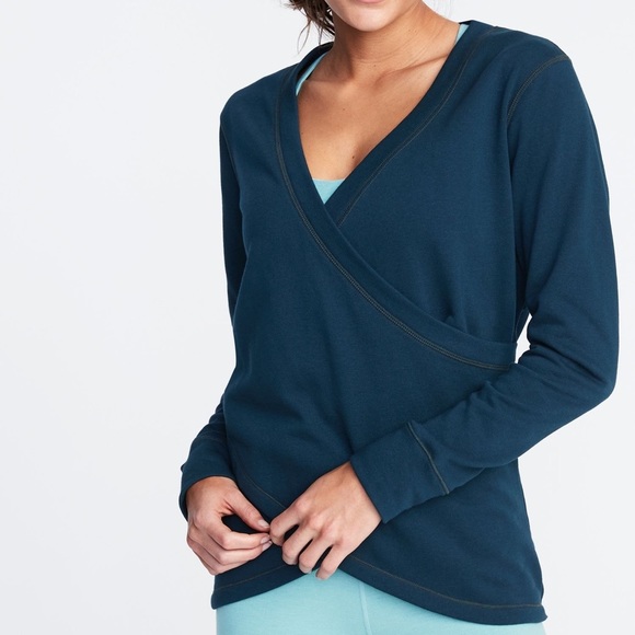 Old Navy Tops - Old Navy faux wrap terry sweatshirt